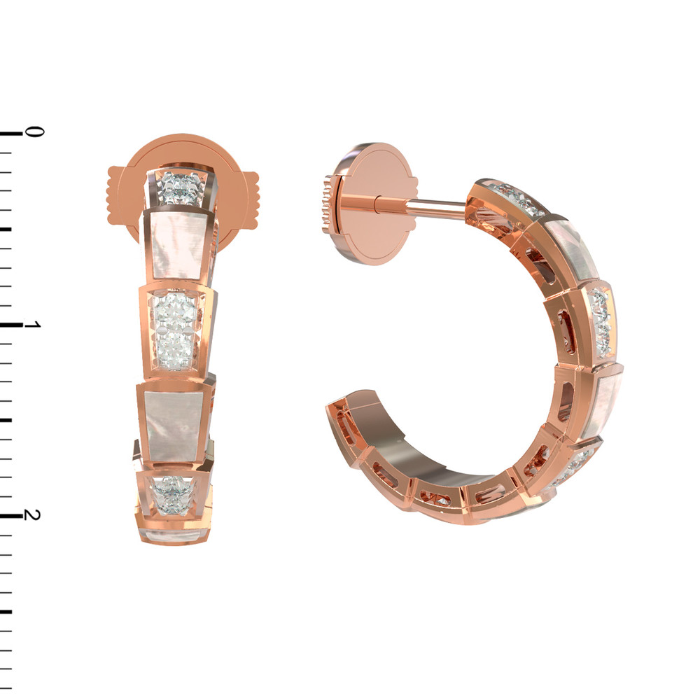 Серьги из золота c бриллиантами и перламутром