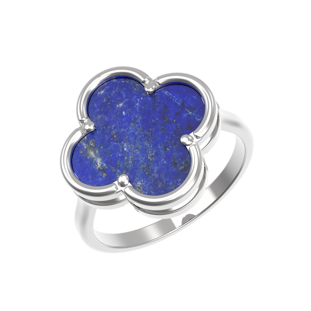 Кольцо из белого золота c лазуритом