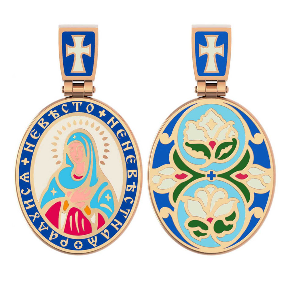 Образок из золота c эмалью