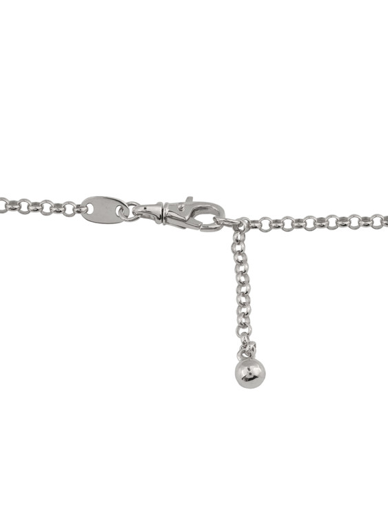 Колье из белого золота c бриллиантами, ониксом и перламутром