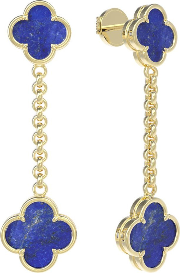 Серьги из лимонного золота c лазуритом