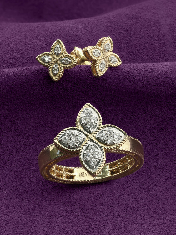 Кольцо из лимонного золота c бриллиантами