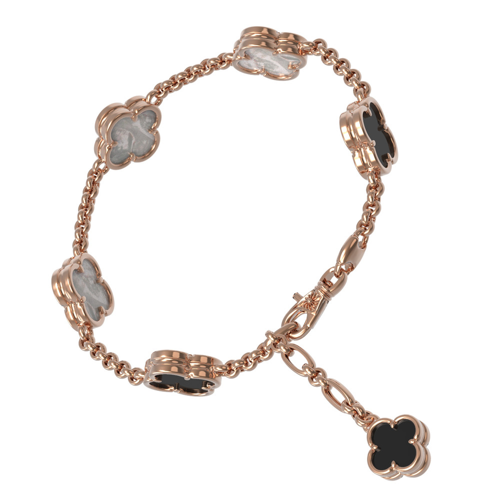 Браслет из золота c ониксом и перламутром