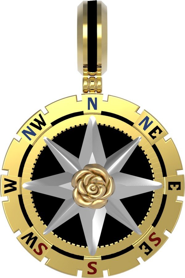 Подвеска из лимонного золота c эмалью и ониксом