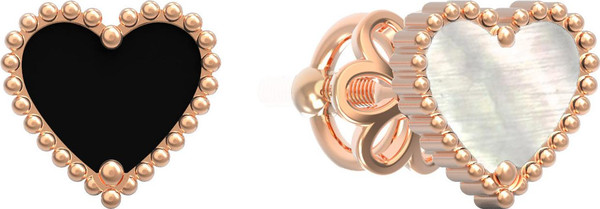 Серьги из золота c ониксом и перламутром