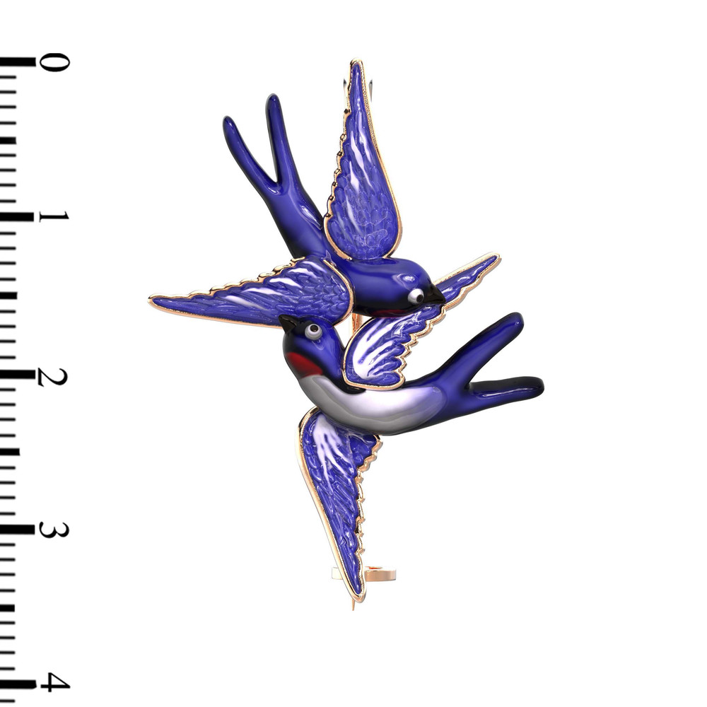 Брошь из золота c эмалью