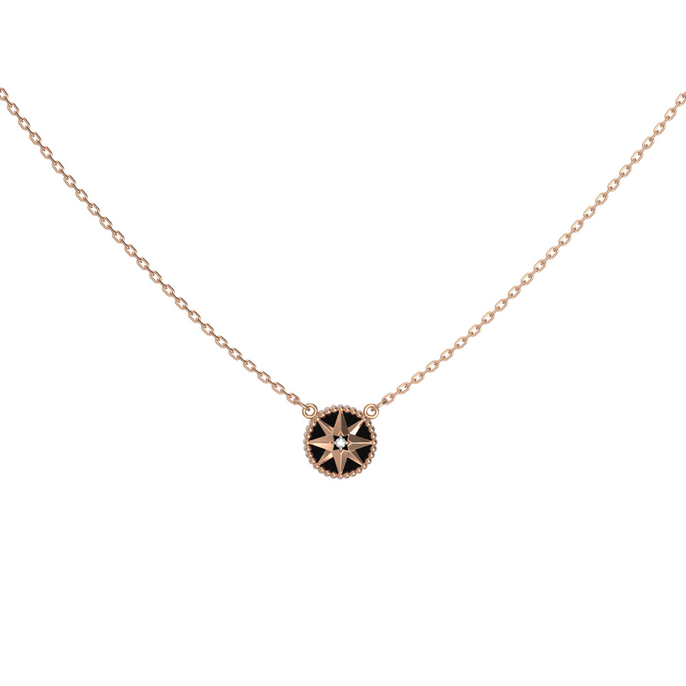 Колье из золота c бриллиантами и ониксом