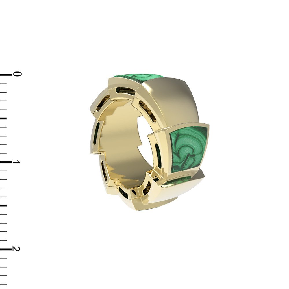 Подвеска из лимонного золота c малахитом