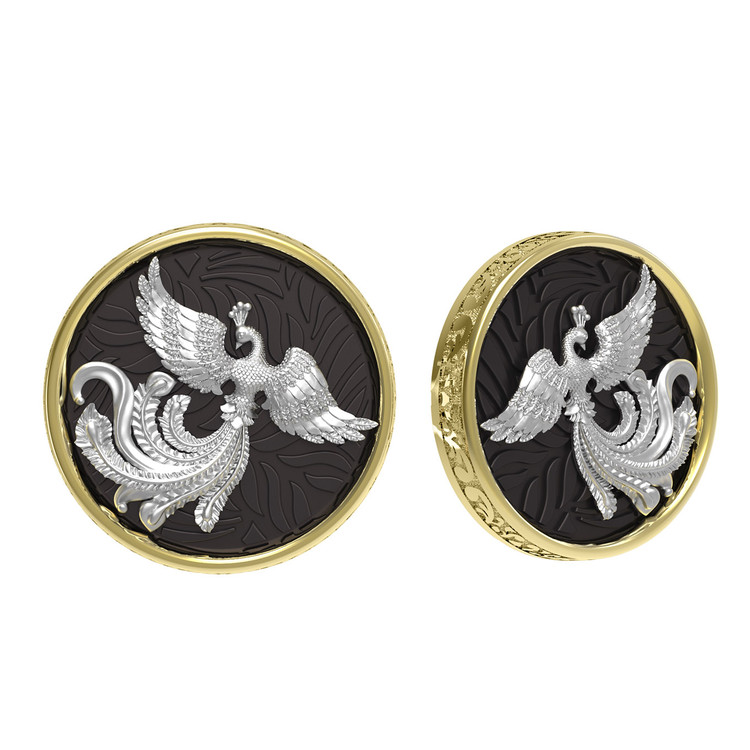 Серьги из лимонного золота c эбеновым деревом