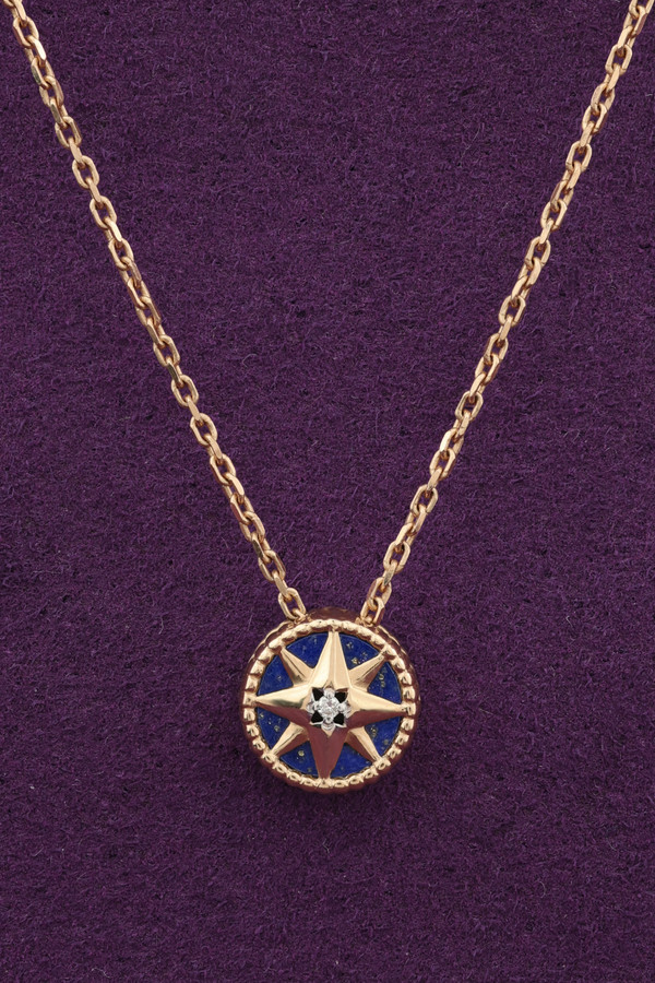 Колье из золота c бриллиантами и лазуритом