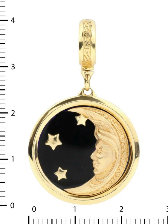 Подвеска из лимонного золота c ониксом