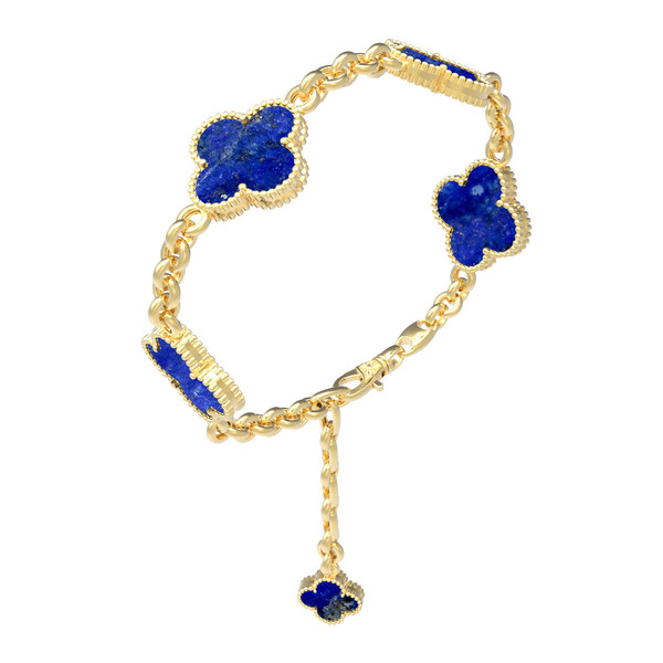 Браслет из лимонного золота c лазуритом