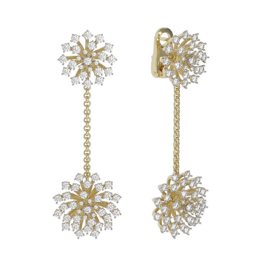 Серьги из лимонного золота c бриллиантами