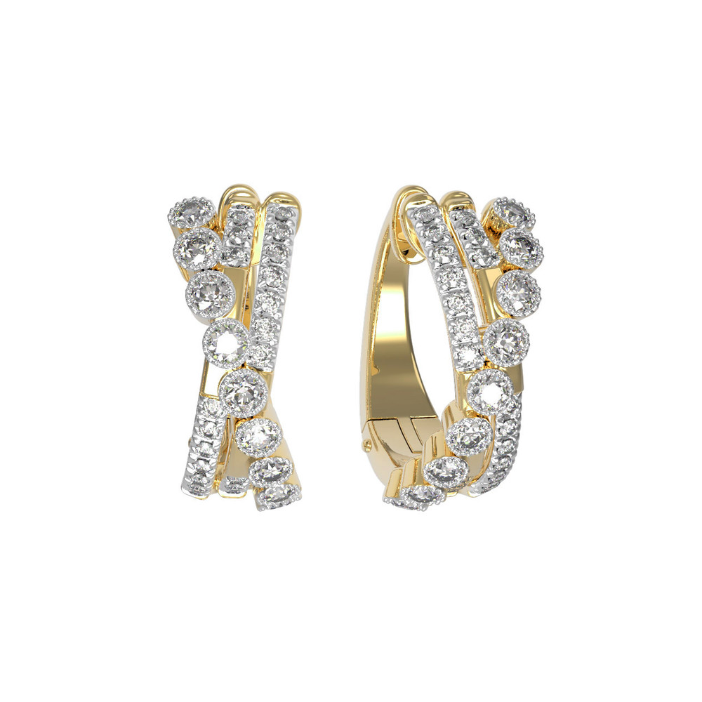 Серьги из лимонного золота c бриллиантами