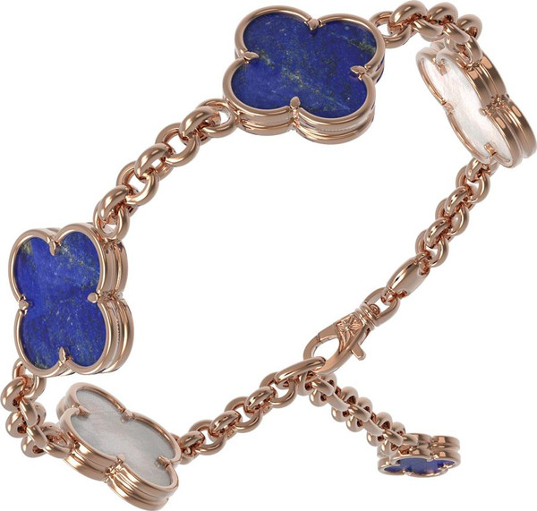 Браслет из золота c лазуритом и перламутром