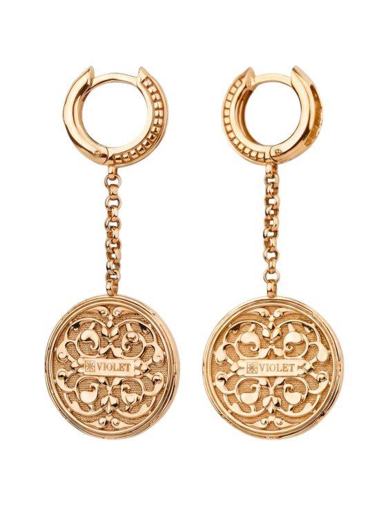 Серьги из золота c эмаль