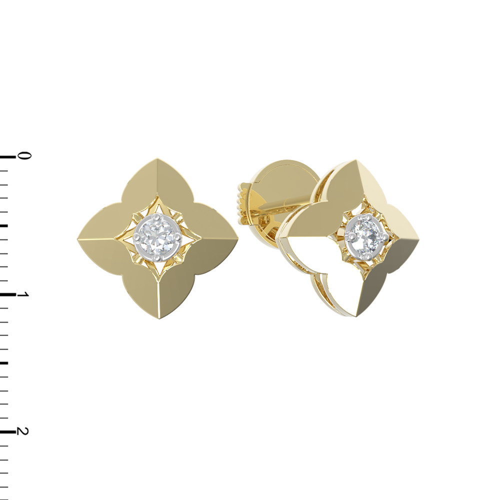 Серьги из лимонного золота c бриллиантами