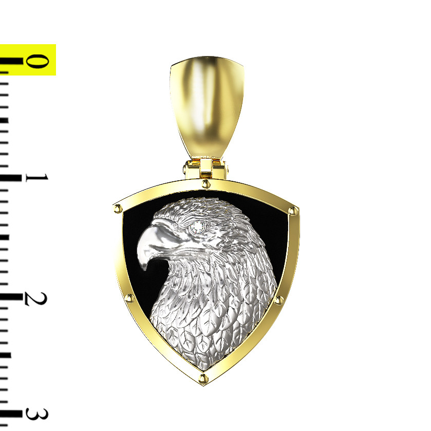 Подвеска из лимонного золота c бриллиантами и ониксом