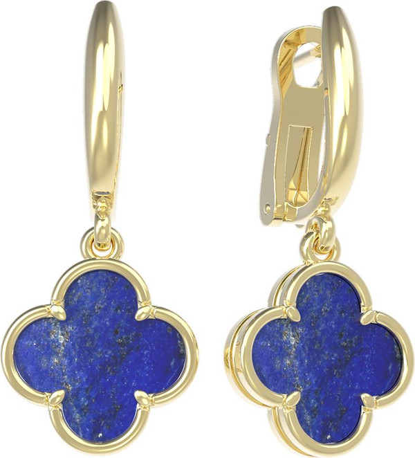 Серьги из лимонного золота c лазуритом
