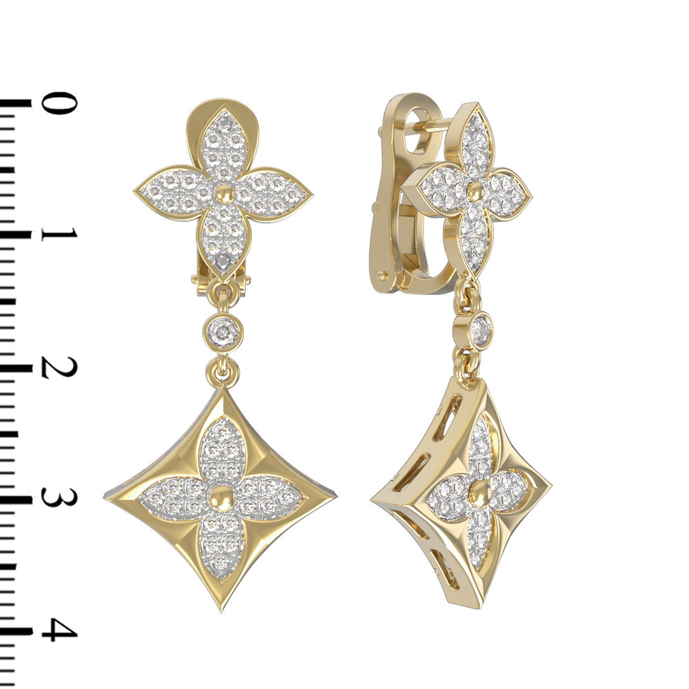 Серьги из лимонного золота c бриллиантами