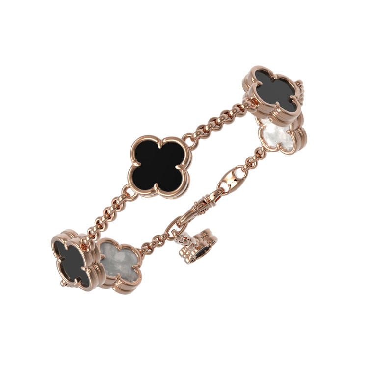 Браслет из золота c ониксом и перламутром