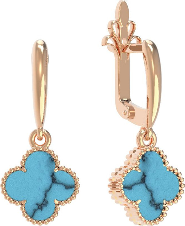 Серьги из золота c бирюзой