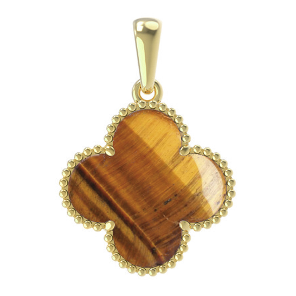 Подвеска из лимонного золота c тигровым глазом