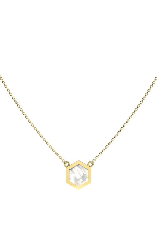 Колье из лимонного золота c перламутром