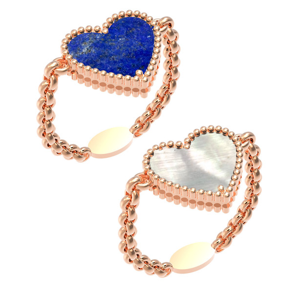 Кольцо из золота c лазуритом и перламутром