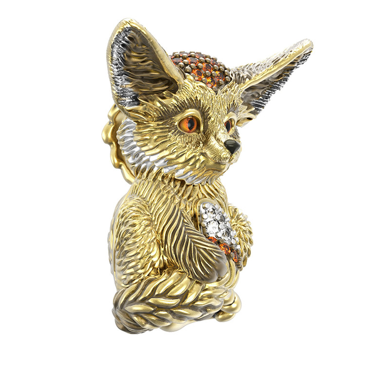 Подвеска из лимонного золота c эмаль и фианитом