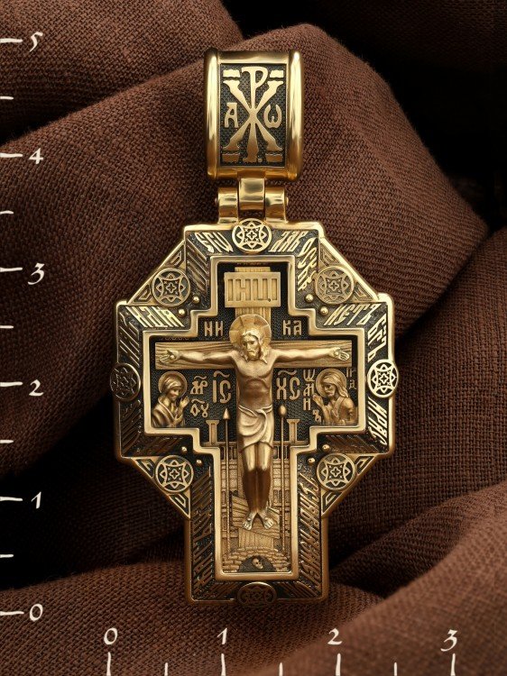 Крест из лимонного золота