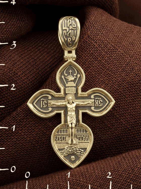 Крест из лимонного золота