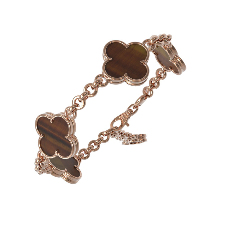 Браслет из золота c тигровым глазом