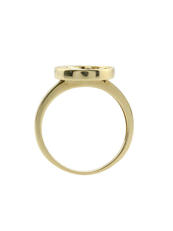 Кольцо из лимонного золота c бриллиантами и ониксом