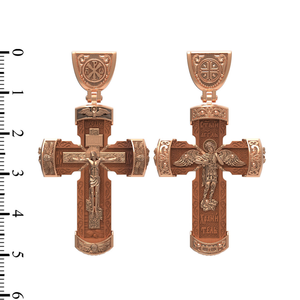 Крест из золота c деревом груши