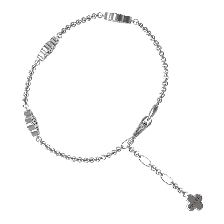 Браслет из белого золота c бриллиантами, лазуритом и перламутром