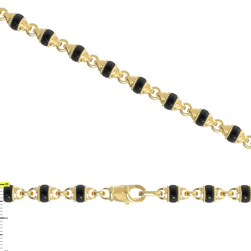 Цепь из лимонного золота c ониксом