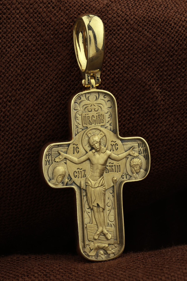 Крест из лимонного золота