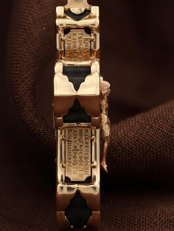 Крест из золота c эбеновым деревом