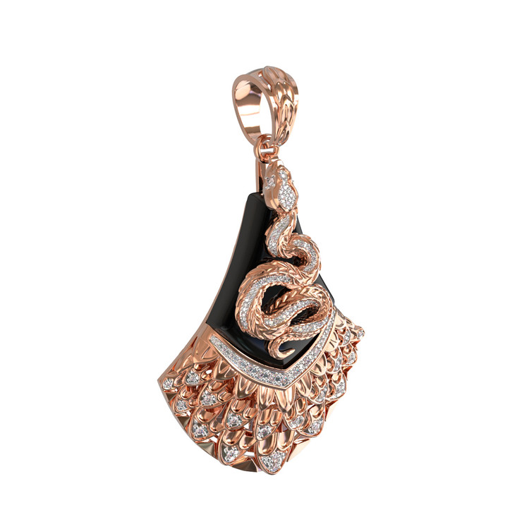 Подвеска из золота c бриллиантами и ониксом