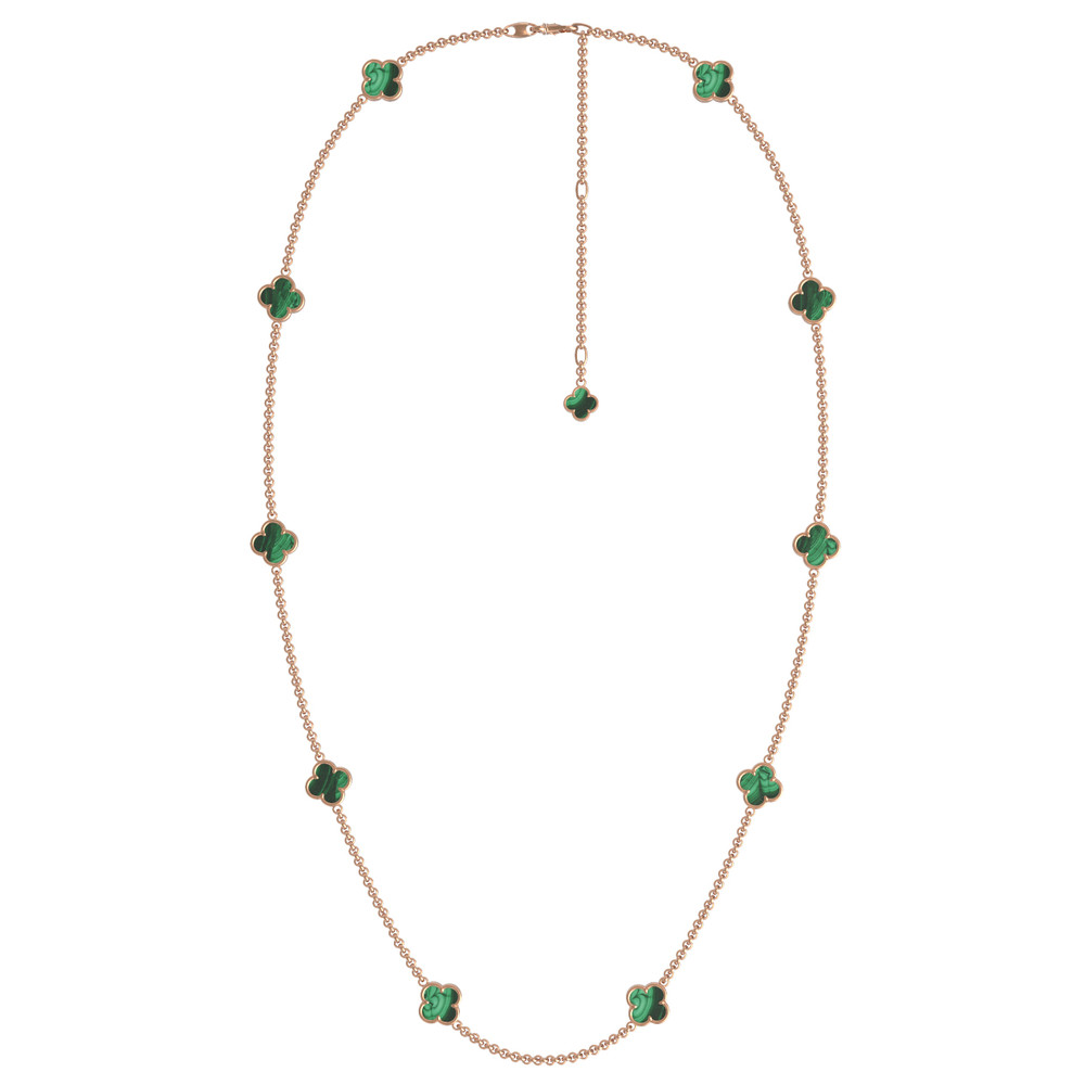 Колье из золота c малахитом