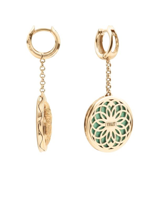 Серьги из золота c бирюзой и лазуритом