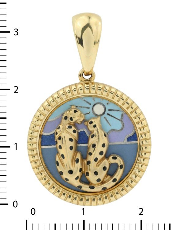 Подвеска из лимонного золота c эмаль