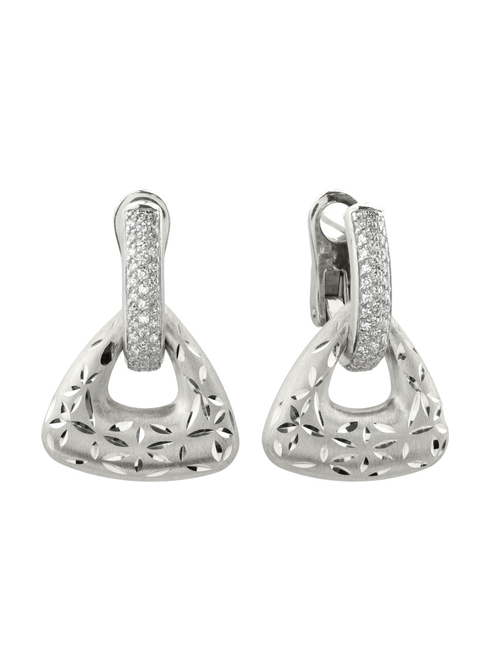 Серьги из белого золота c бриллиантами