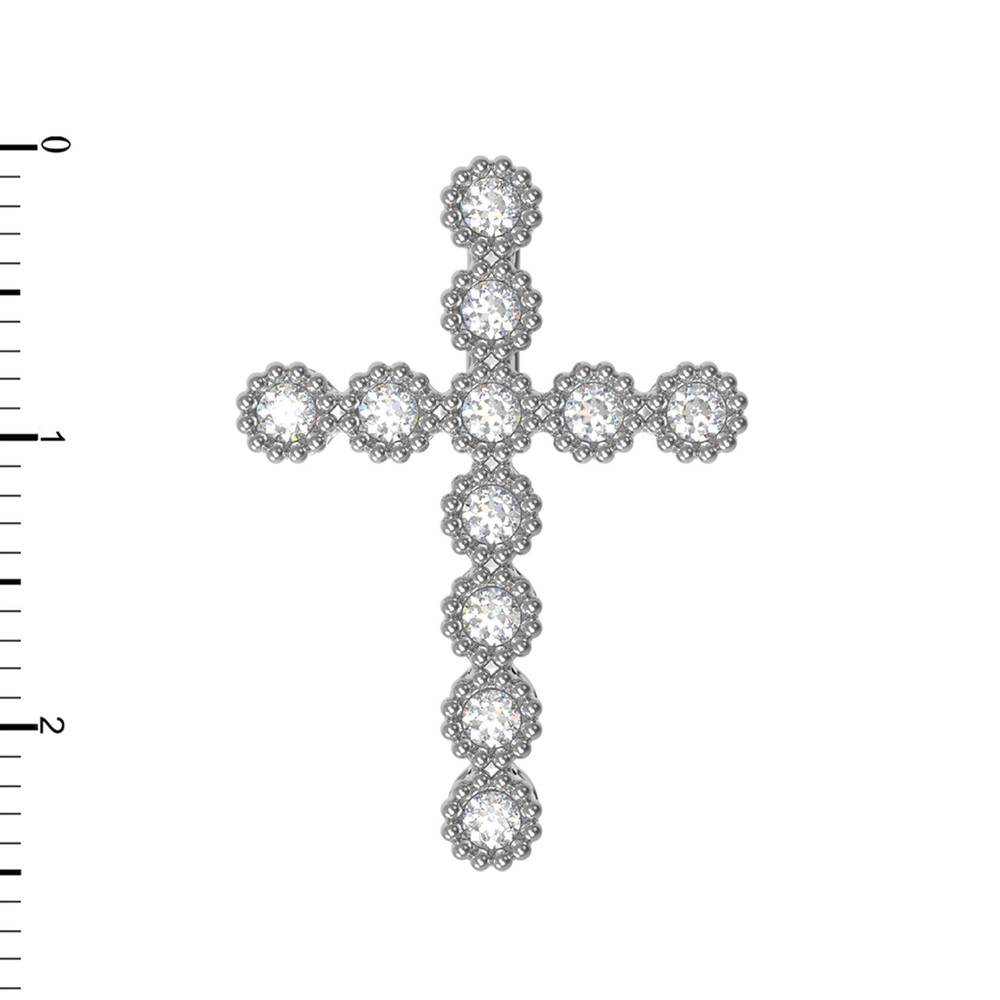 Крест из белого золота c бриллиантами