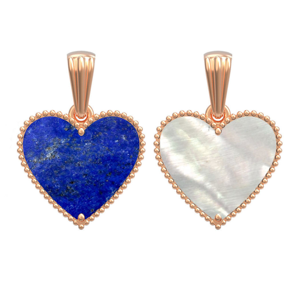 Подвеска из золота c лазуритом и перламутром