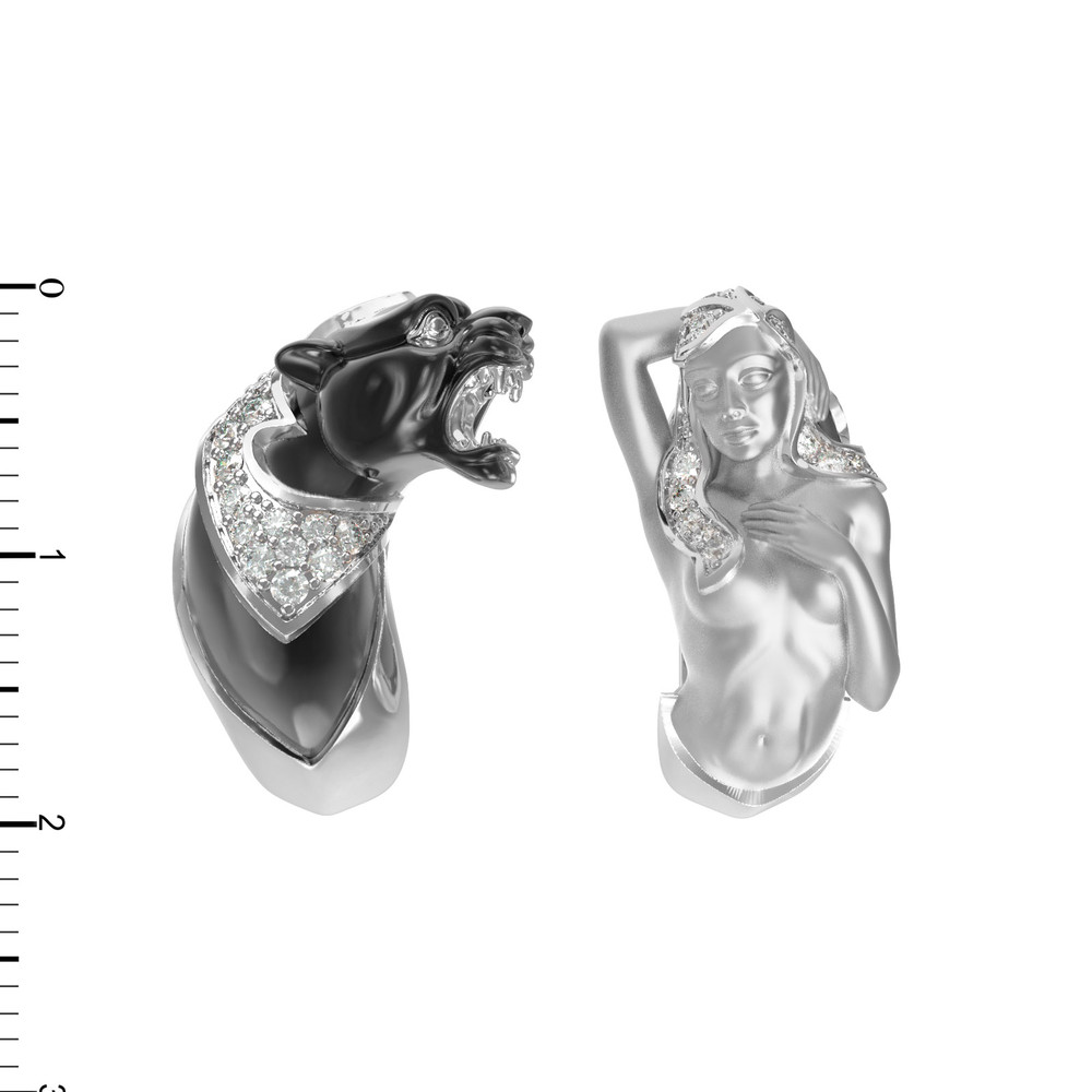 Серьги из белого золота c фианитом