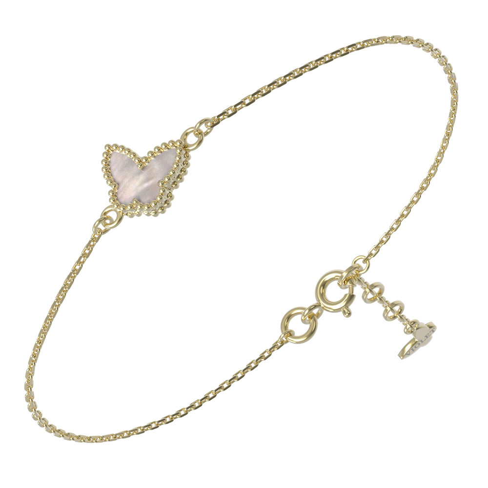 Браслет из лимонного золота c перламутром