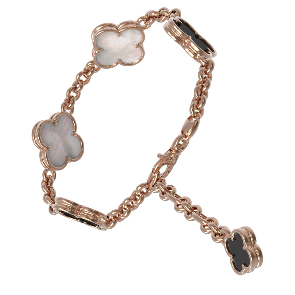 Браслет из золота c ониксом и перламутром