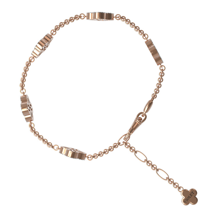 Браслет из золота c бриллиантами, ониксом и перламутром